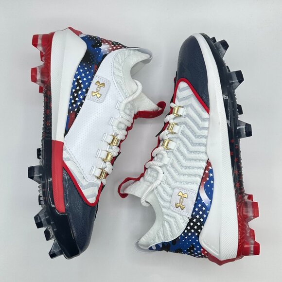 MenUnder Armour Harper 9 Pro TPU USA Multi Sz Molded Baseball Cleats 3027439-100 - Picture 7 of 12